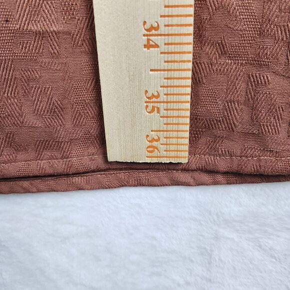 Garnet Hill Lagenlook Dress Rust Dobby Tie Sleeve Organic Cotton Jacquard Sz 8 - Picture 9 of 13